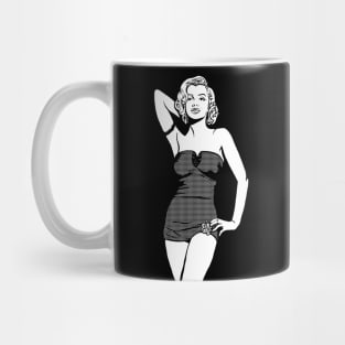 Marilyn Line Drawing -white block Mug